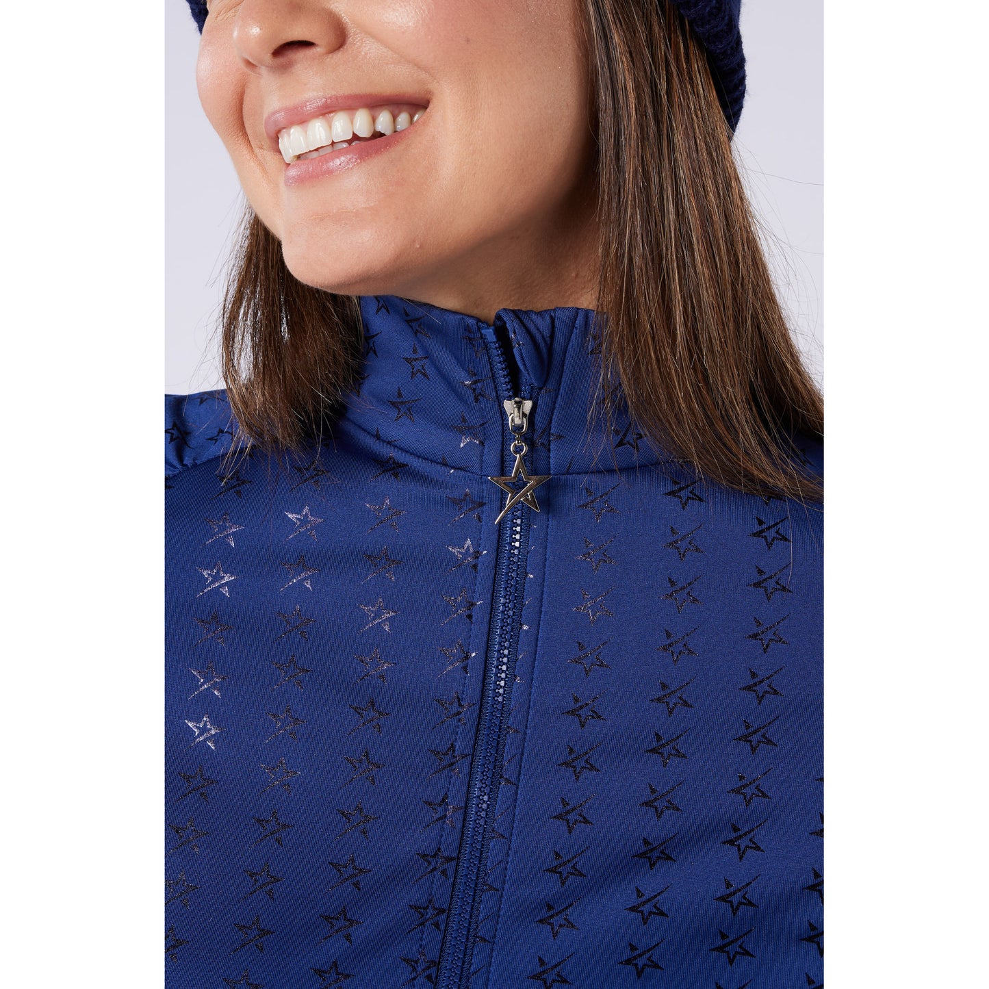 Swing Out Sister Ladies Brushed-Backed Full-Zip Mid Layer with Star Print