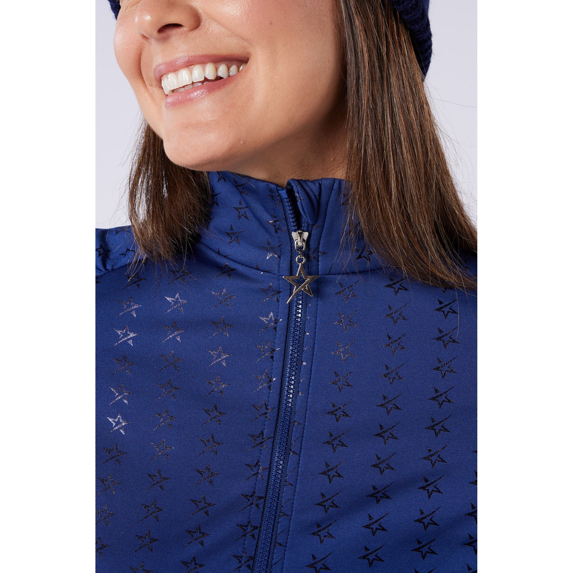 Swing Out Sister Ladies Brushed-Backed Full-Zip Mid Layer with Star Print