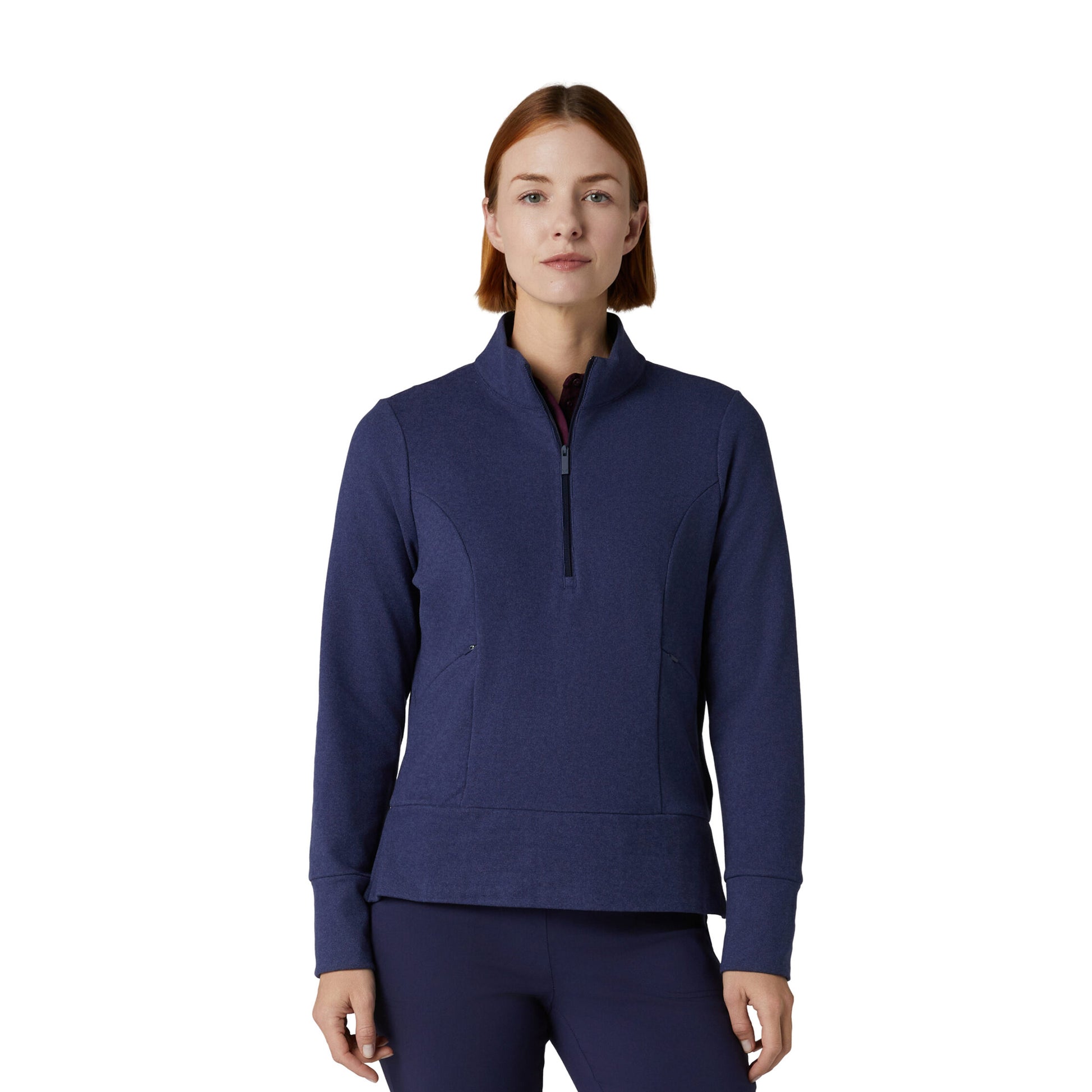 Callaway Ladies Mixed Media 1/2 Zip Pullover in Peacoat Heather