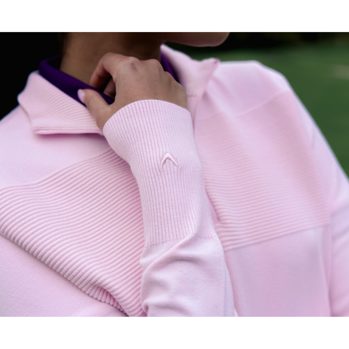 Callaway Women's Soft-Stretch Zip Neck with Elegant Ribbed Texture and Modern Sophistication
