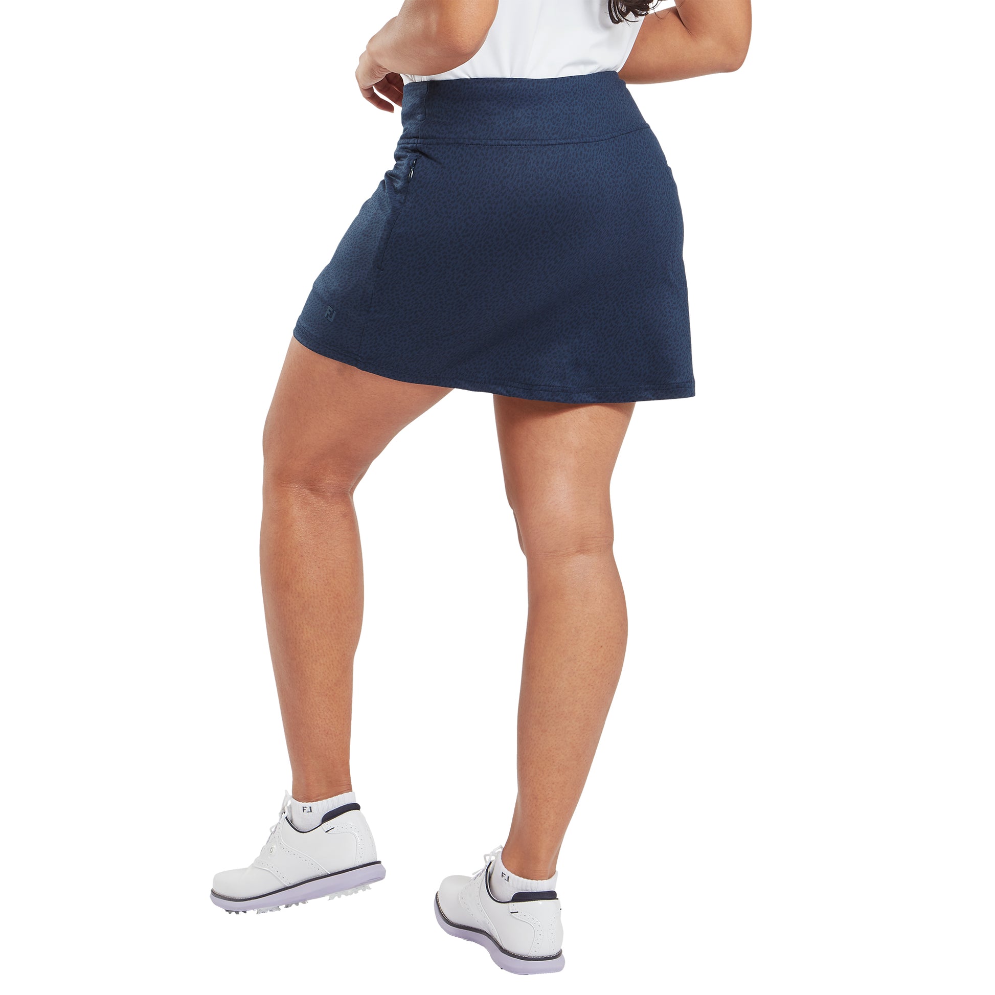 FootJoy Ladies Soft-Stretch Performance Pull-On Skort in Navy Animal Print