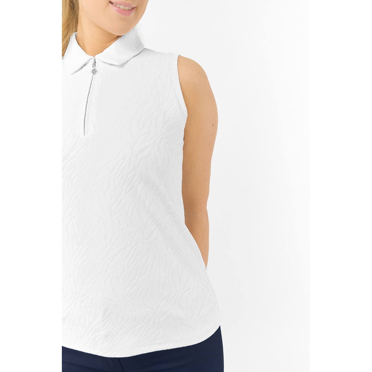 Pure Golf Ladies Textured Sleeveless Polo