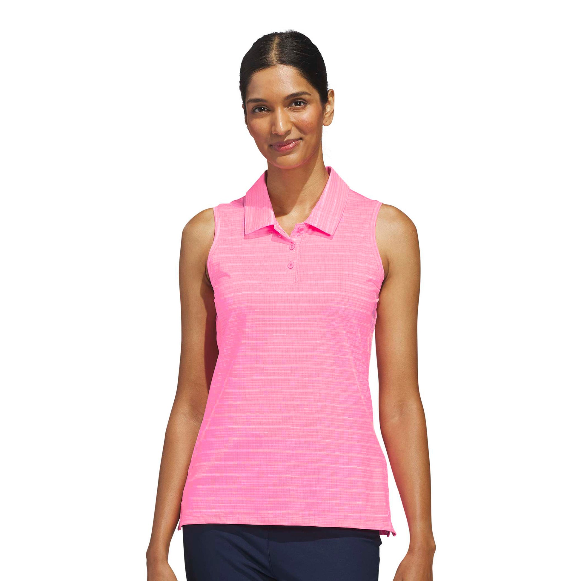 adidas Golf Ladies Jacquard Sleeveless Polo - Effortless Style for Golf and Beyond