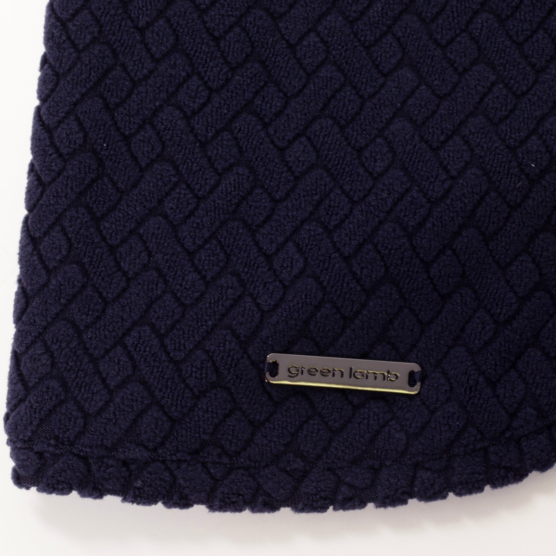 Green Lamb Ladies Textured Fleece Snood in Navy