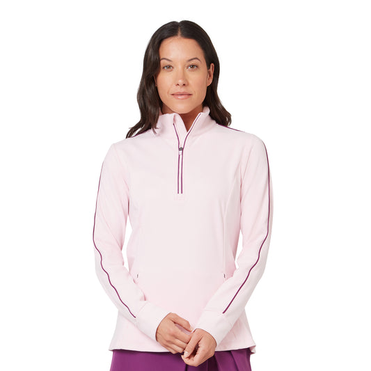 Callaway Ladies 1/4 Zip Top with Luxurious Velour Feel & Sporty Chic Details