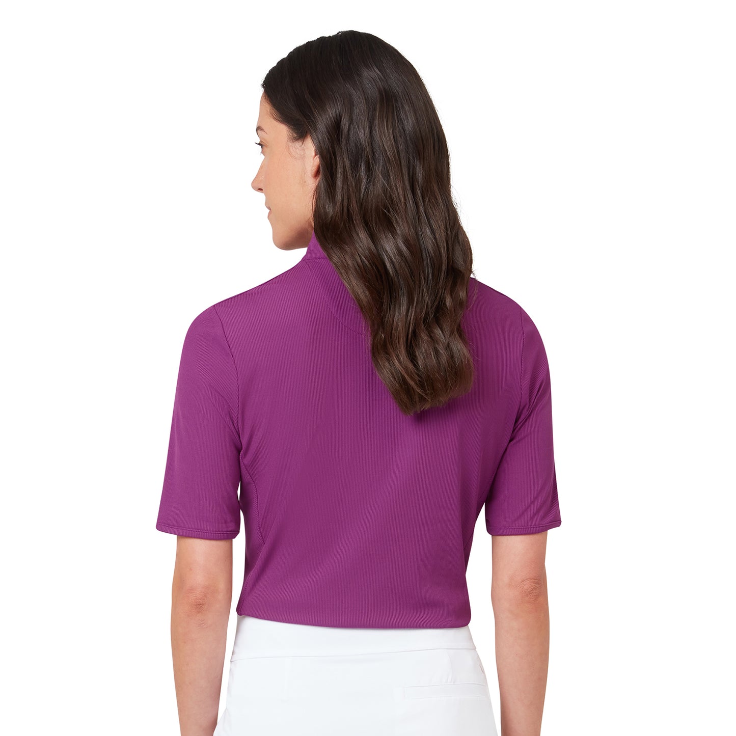 Callaway Ladies Short Sleeve Ribbed Short Sleeve Polo - Where Contemporary Style Meets the Fairway
