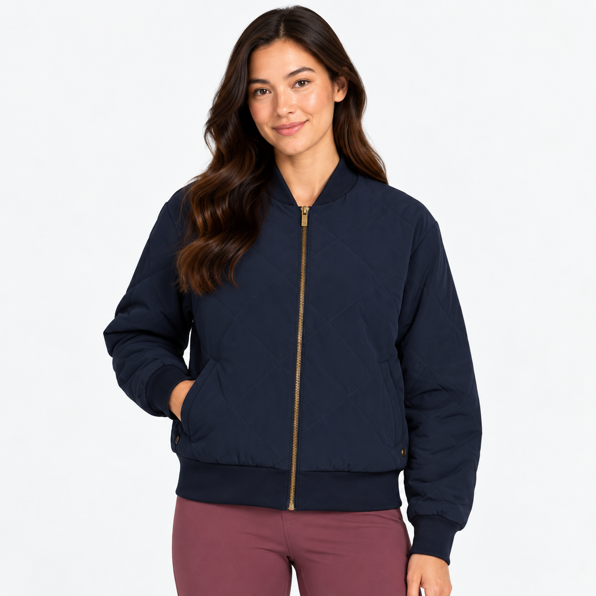 Puma Ladies Jacket In Navy - Quilted Warmth with A Contemporary Silhouette