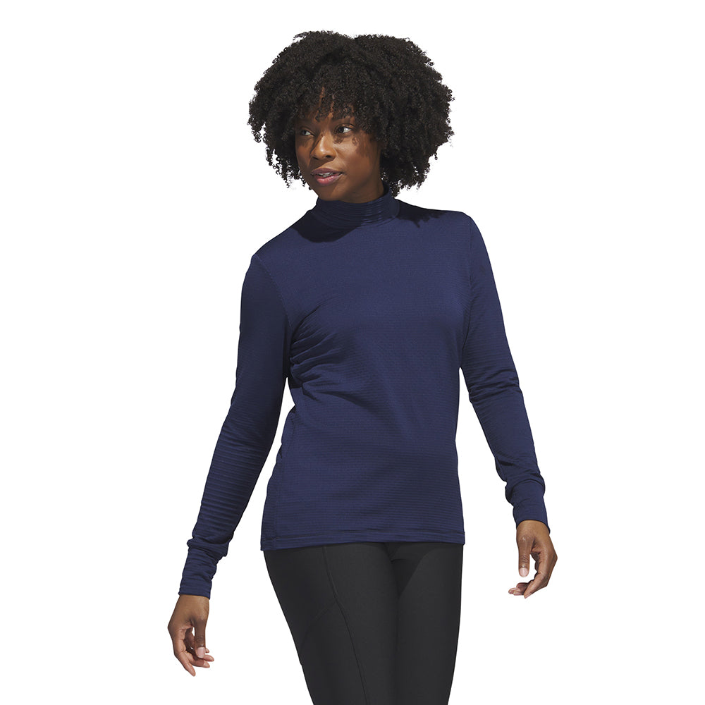 Navy mock hot sale neck top