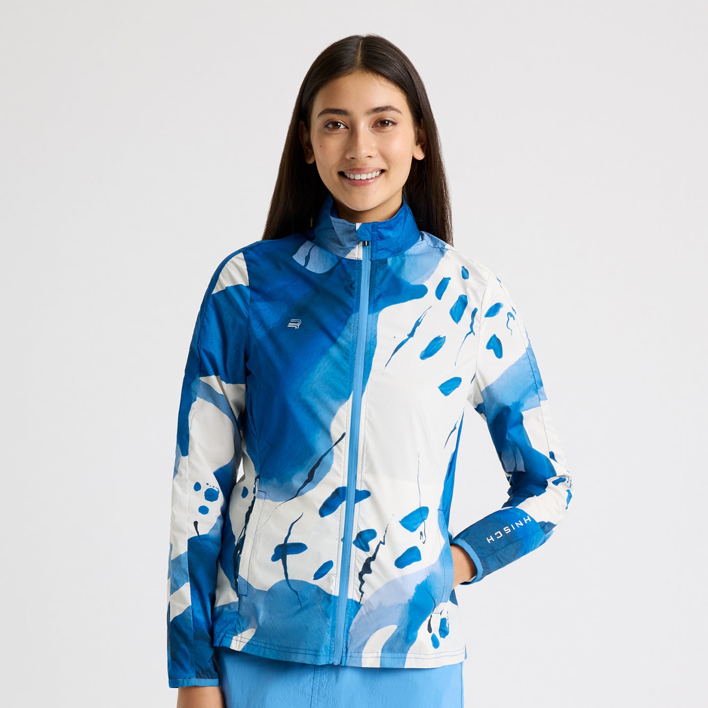 Rohnisch Ladies Ultralight Packable Golf Jacket with Abstract Print