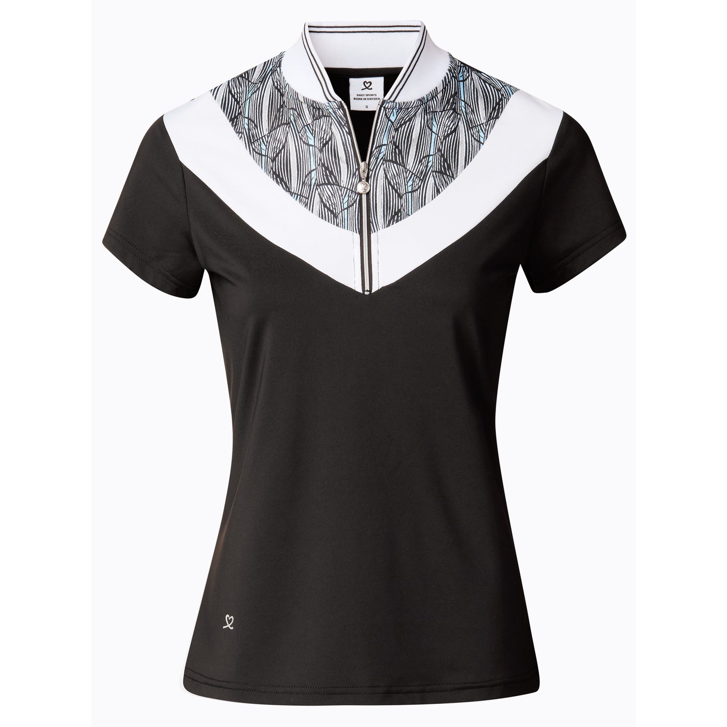 Daily Sports Ladies Cap Sleeve Leaf Print Polo Shirt - Last One Small Only Left