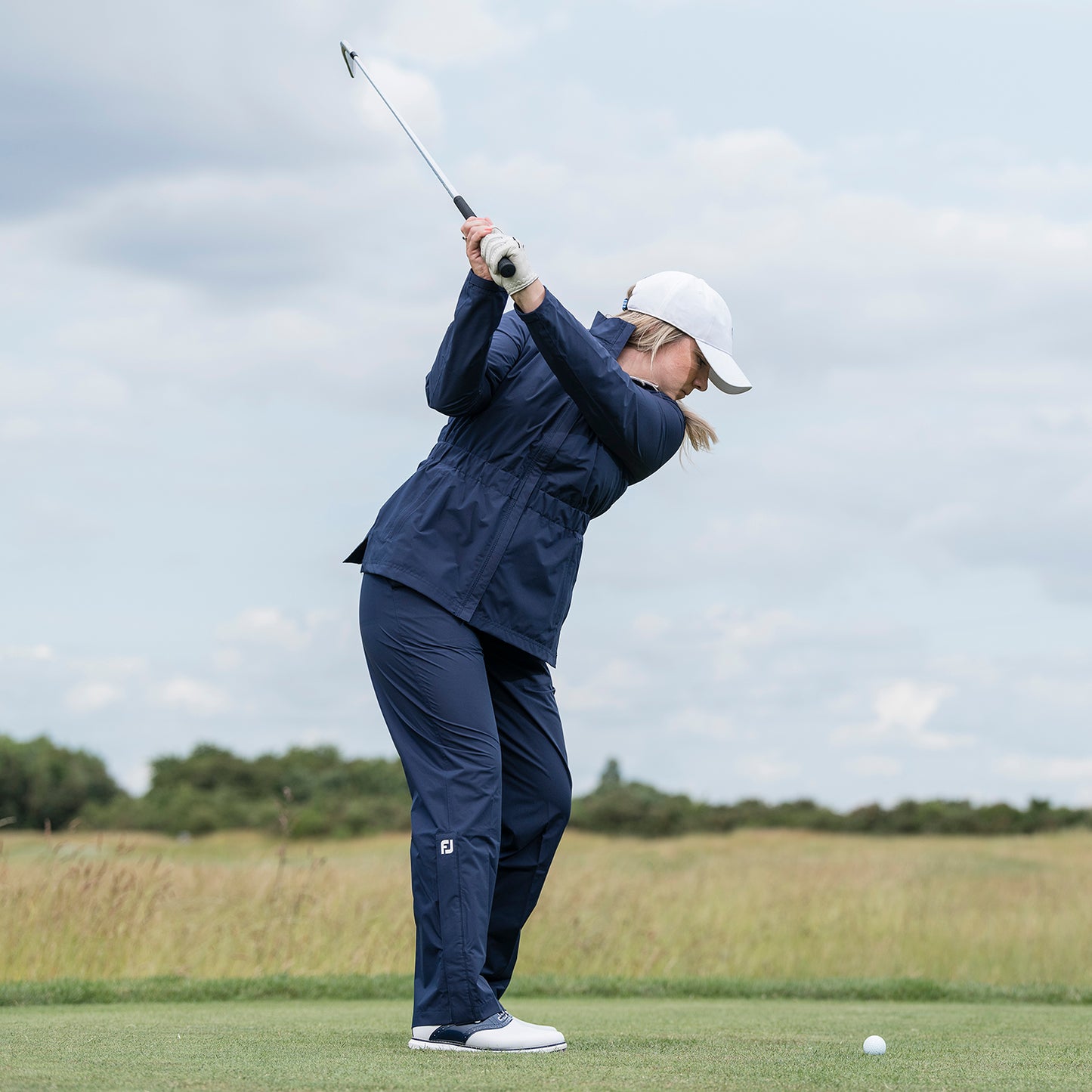 FootJoy Ladies Waterproof Golf Over Trousers in Navy - XL Only Left