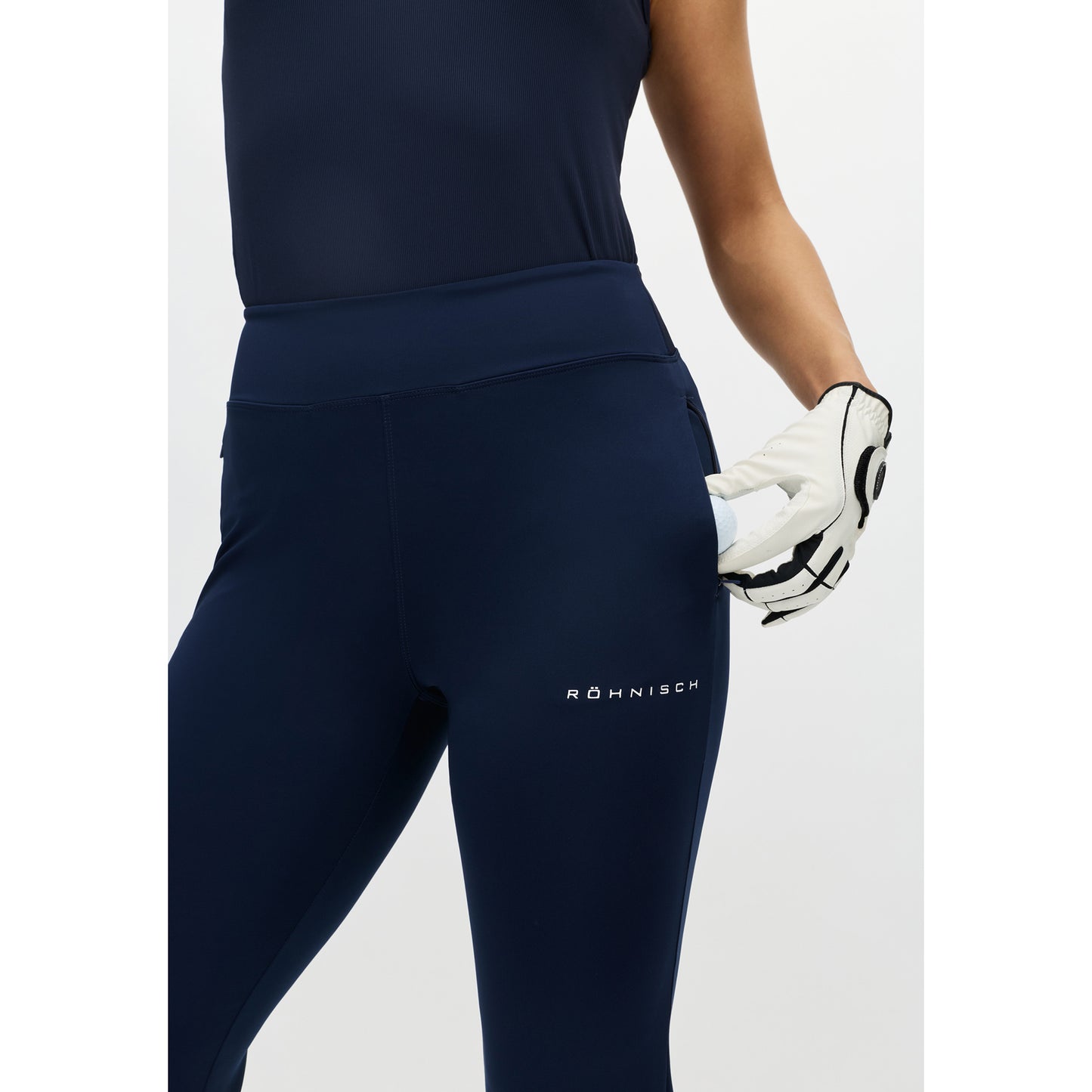 Rohnisch Ladies Navy Bootcut Trousers - Pull-On Comfort for Active Days on the Green & Beyond