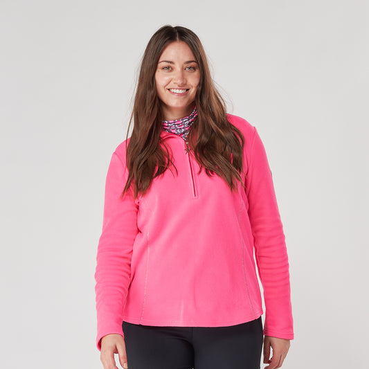 Swing Out Sister Bonny 1/4 Zip Fleece in Neon Pink