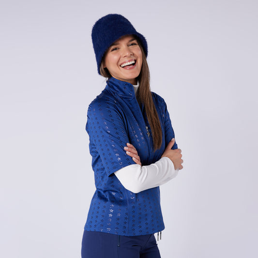 Swing Out Sister Ladies Brushed Backed Half Sleeve Top with 1/4 Zip