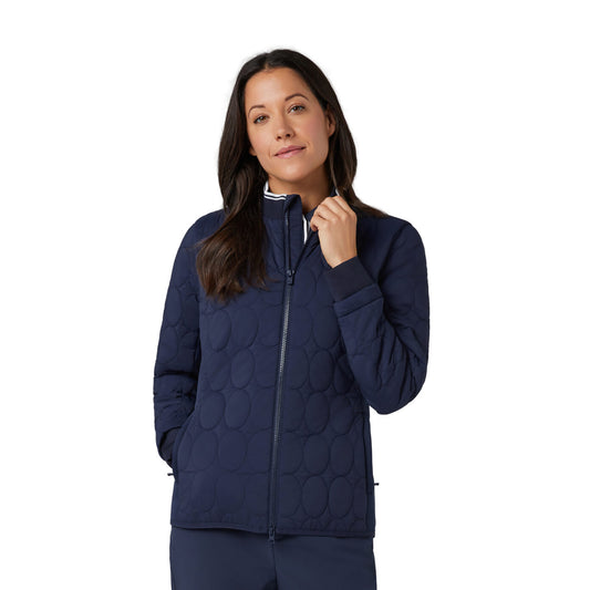 Original Penguin Ladies Lightweight Primaloft Quilted Jacket with Stretch Panels in Navy