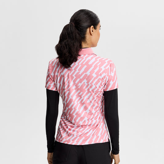 J.Lindeberg Ladies Tour Tech Printed Polo - Feminine Performance with Effortless On-Course Style