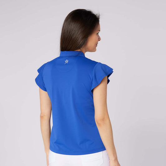 Swing Out Sister Ladies Fluted Sleeve Polo for Elegant Flair On & Off The Course