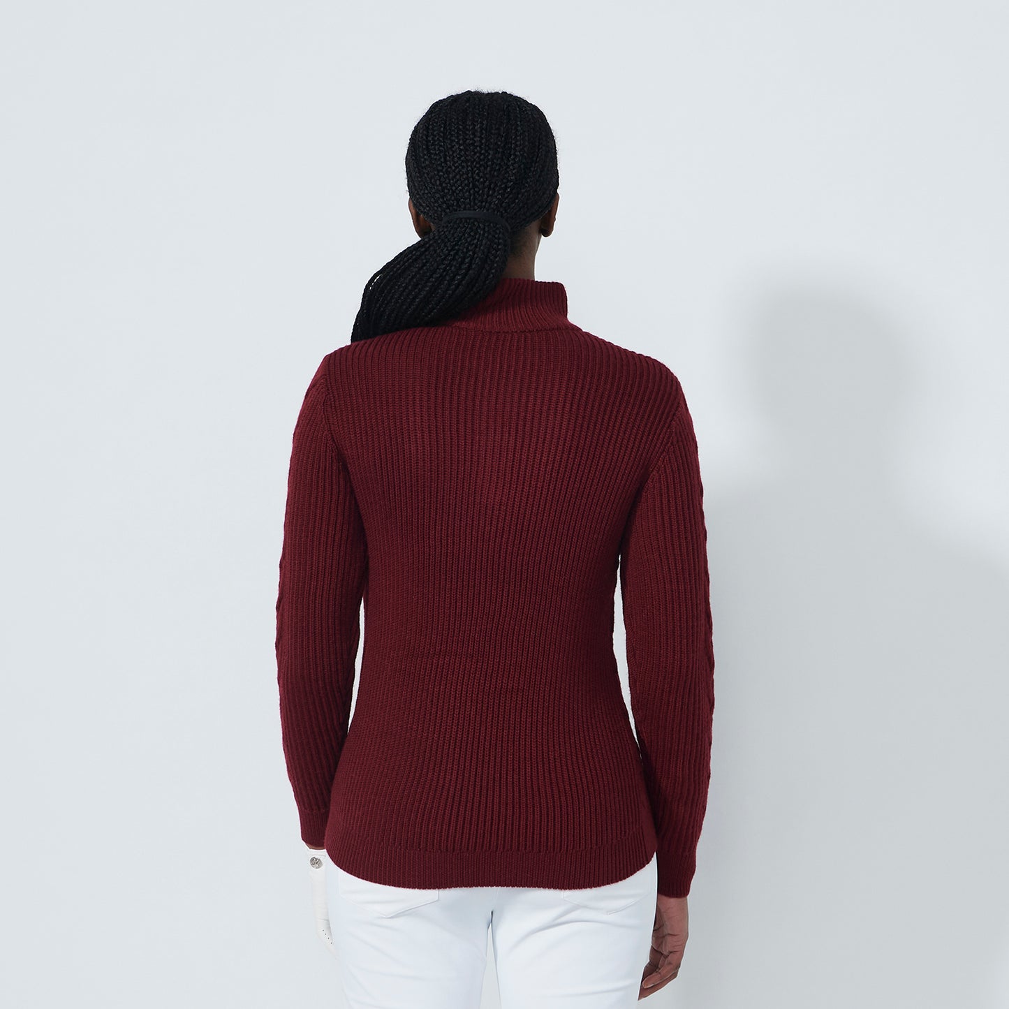 Daily Sports Ladies Half Zip Cable Knit Sweater 