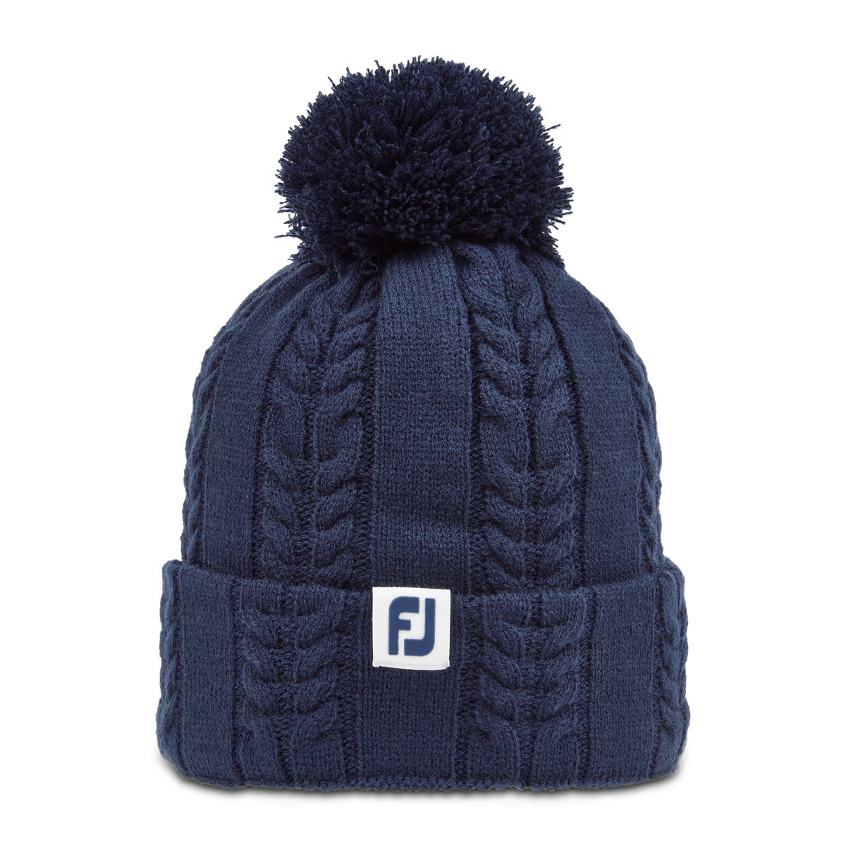 FootJoy Ladies Cable Knit Bobble Hat in Navy