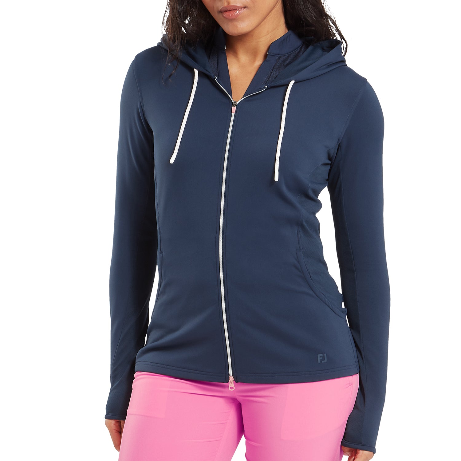 FootJoy Ladies Soft-Stretch Full-Zip Hooded Jacket in Navy