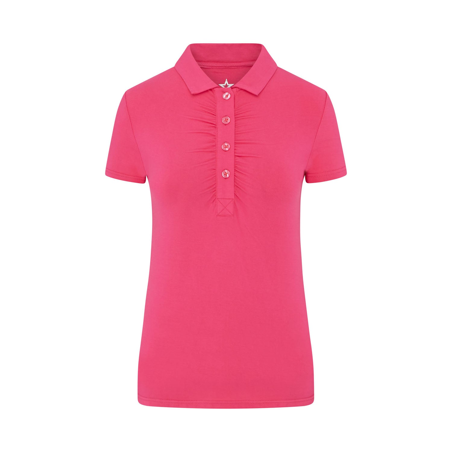 Swing Out Sister Ladies Ultra-Soft Stretch Short Sleeve Polo in Lush Pink