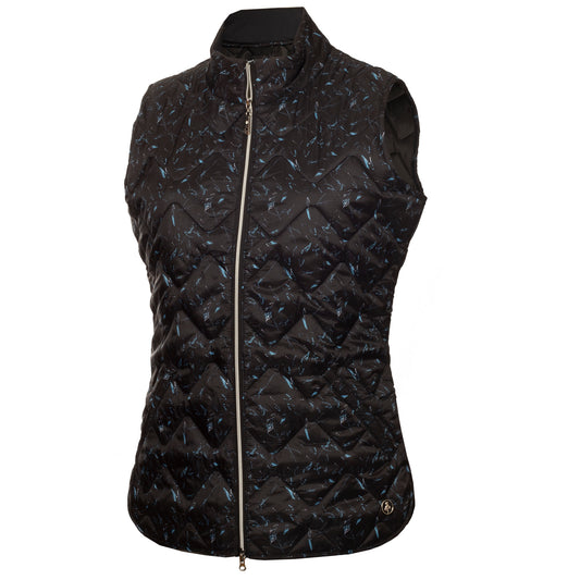 Green Lamb Ladies Quilted Leaf Print Golf Gilet - Last One Size 14 Only Left
