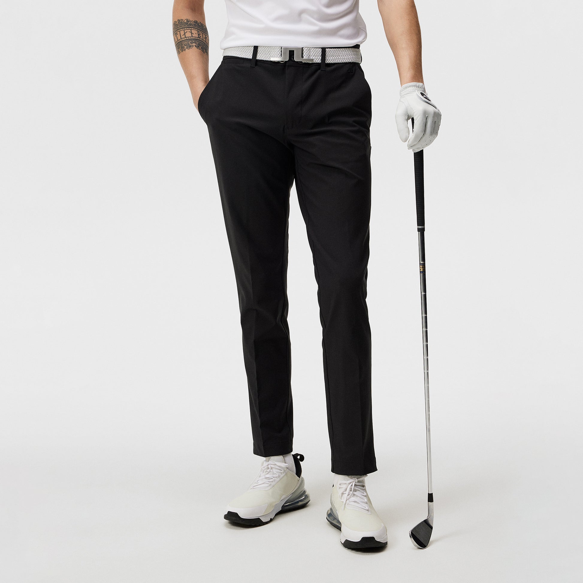 J.Lindeberg Mens Black Golf Trousers with Water Repellent Finish