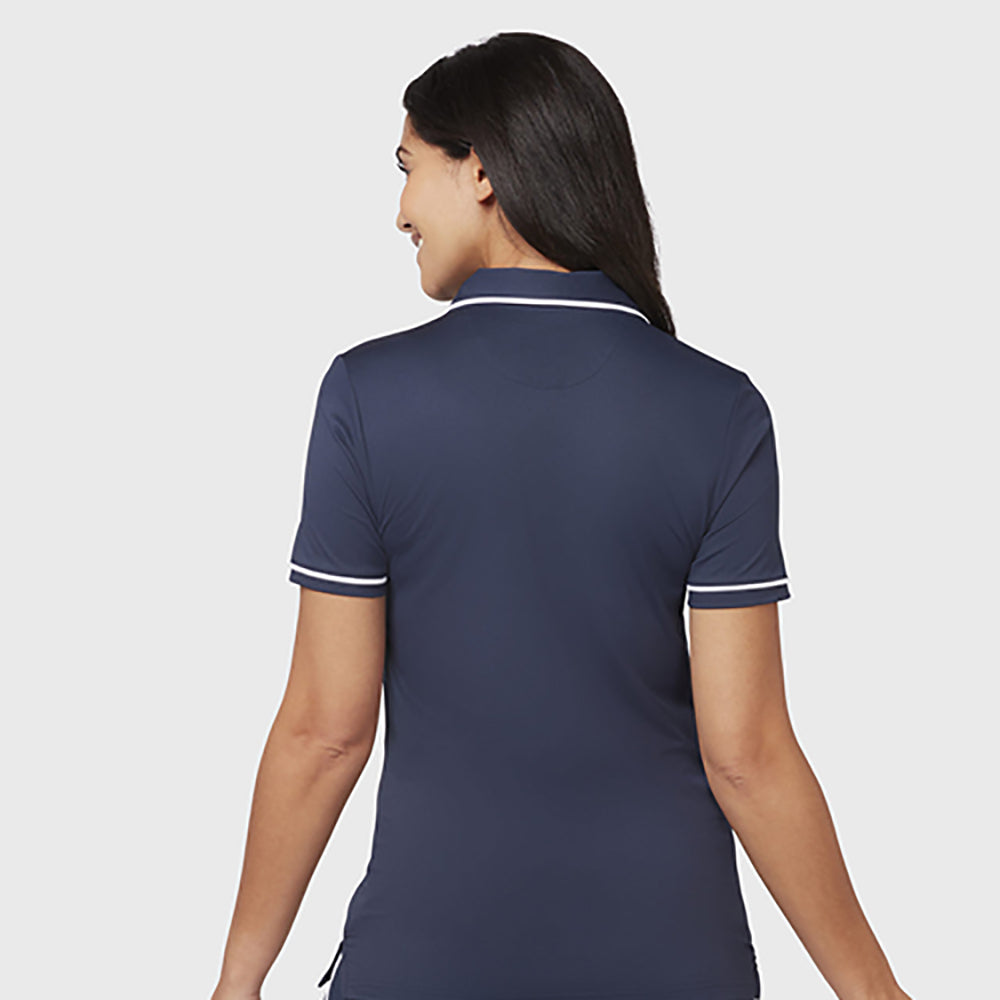 Original Penguin Ladies Piped Short Sleeve Polo in Navy