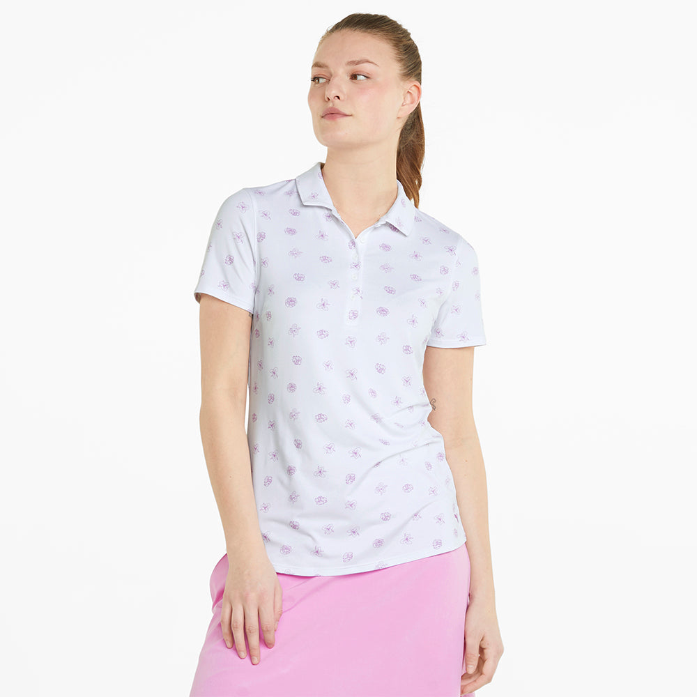 Puma Ladies Cloudspun Garden Print Golf Polo