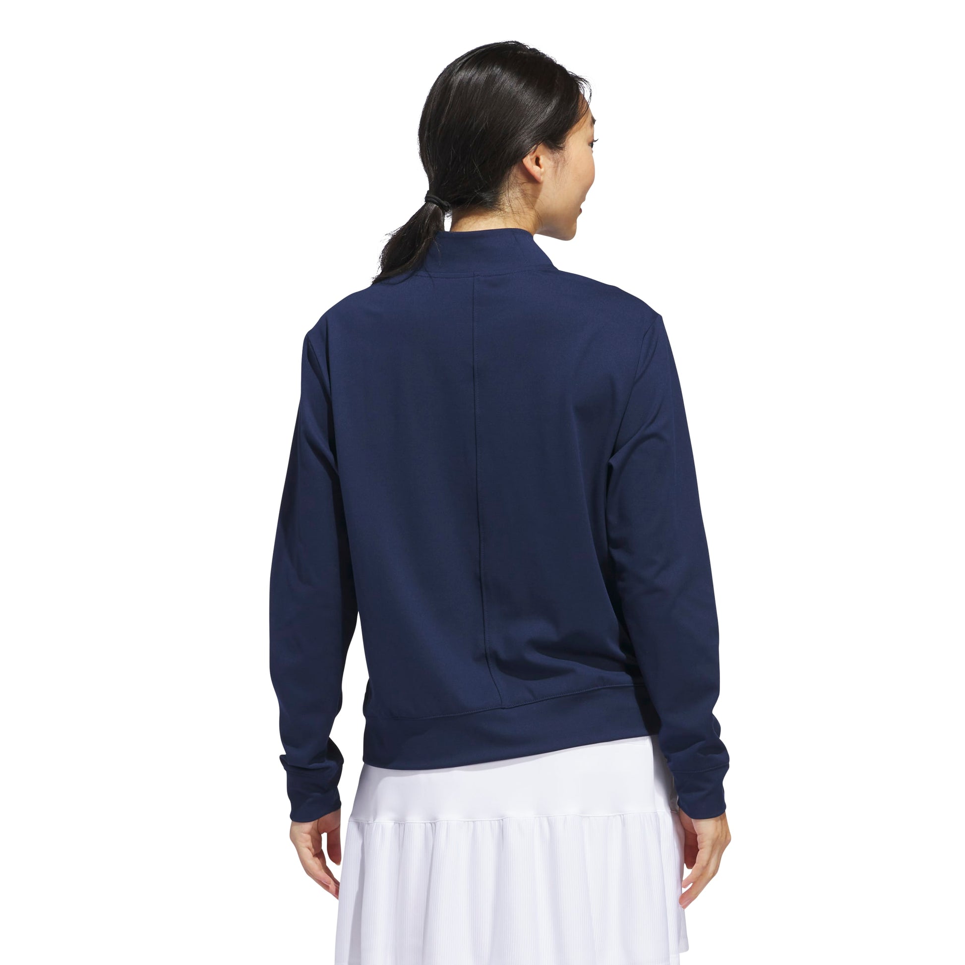 adidas Golf Women's Navy Layering Zip-Neck Top - Soft & Stretchy Comfort for Every Swing
