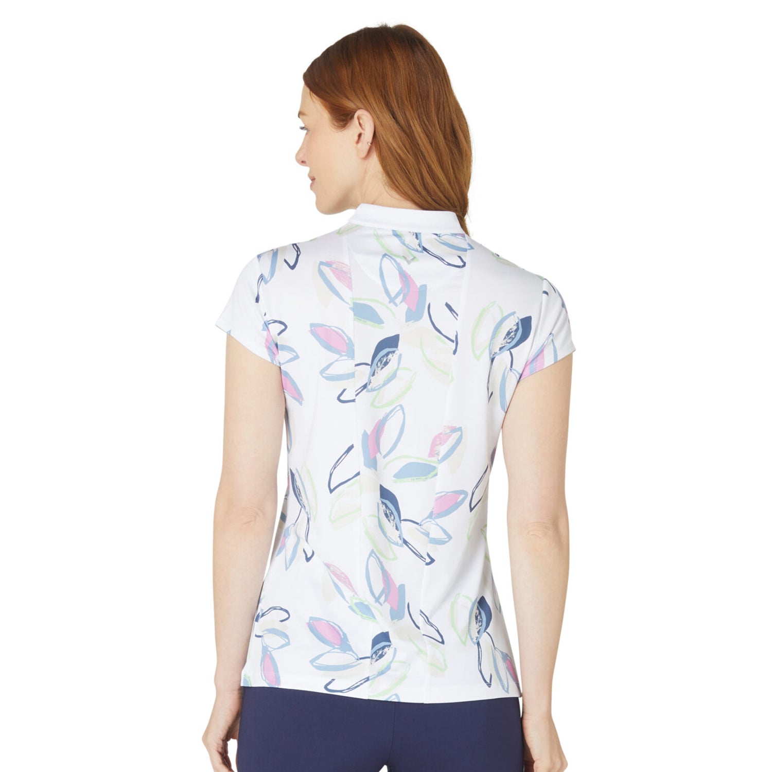 Callaway Ladies Cap Sleeve Polo with Linear Petal Design