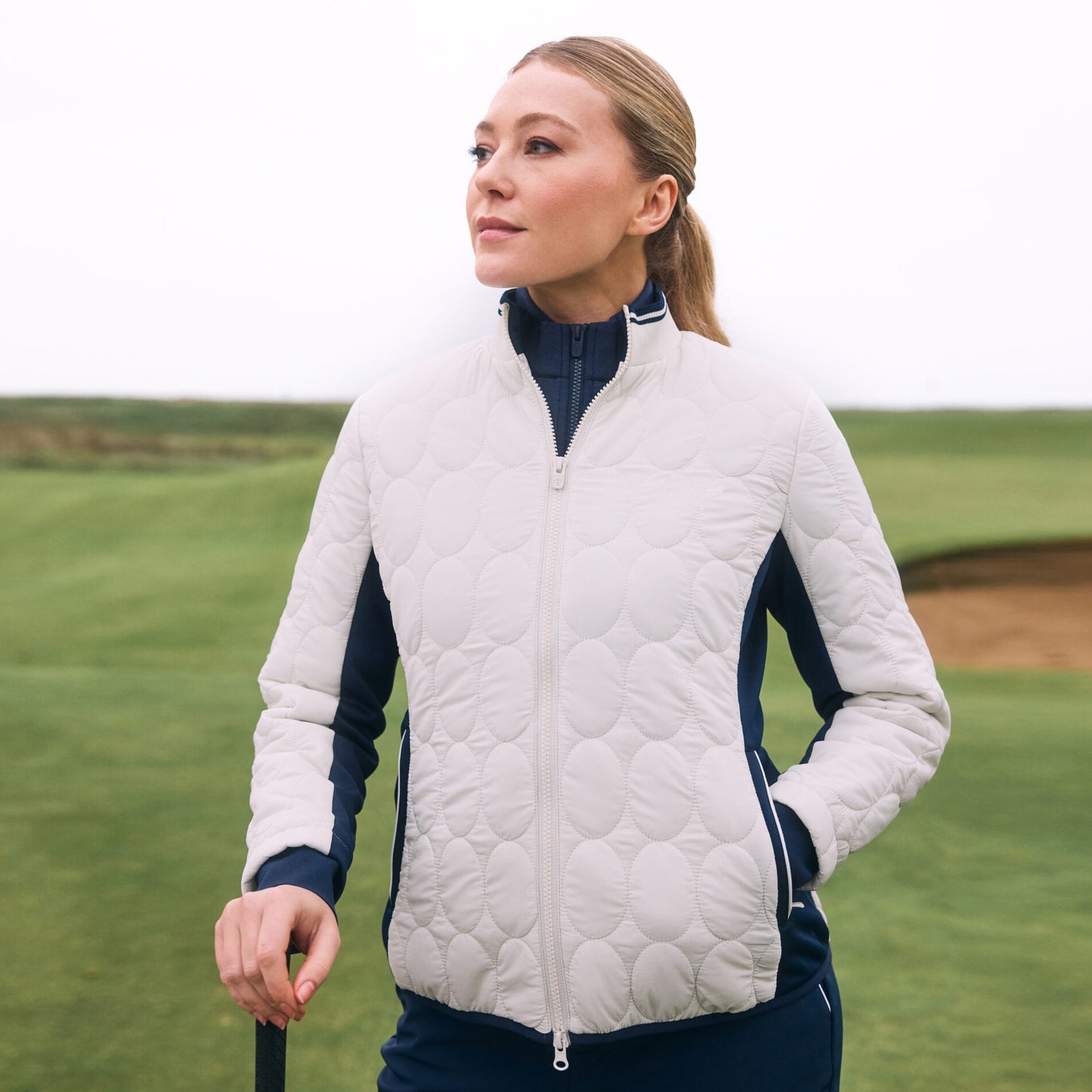 Original Penguin Ladies Lightweight Primaloft Quilted Jacket with Stretch Panels