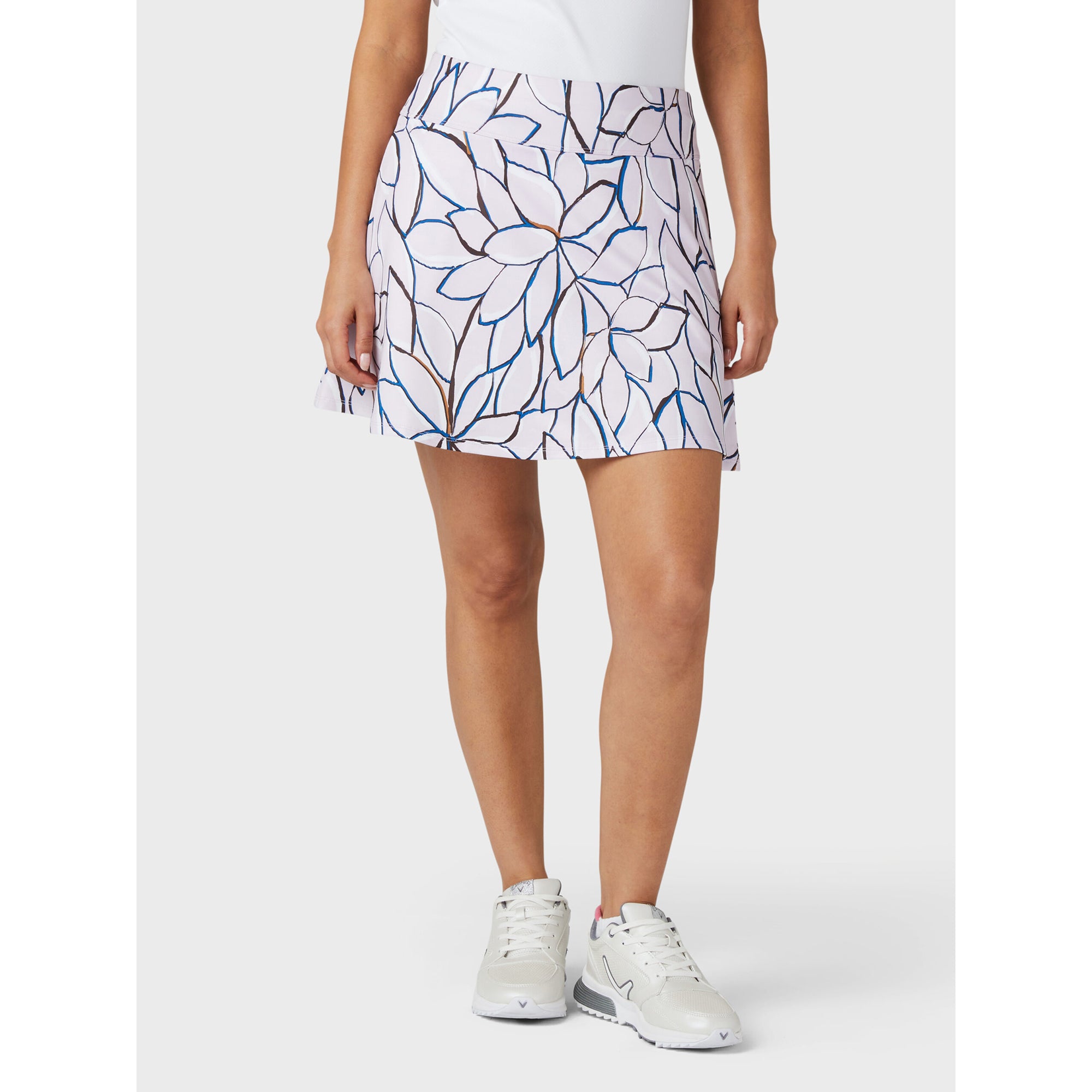Callaway Ladies Pull-On Skort with Linear Floral Print in Pink