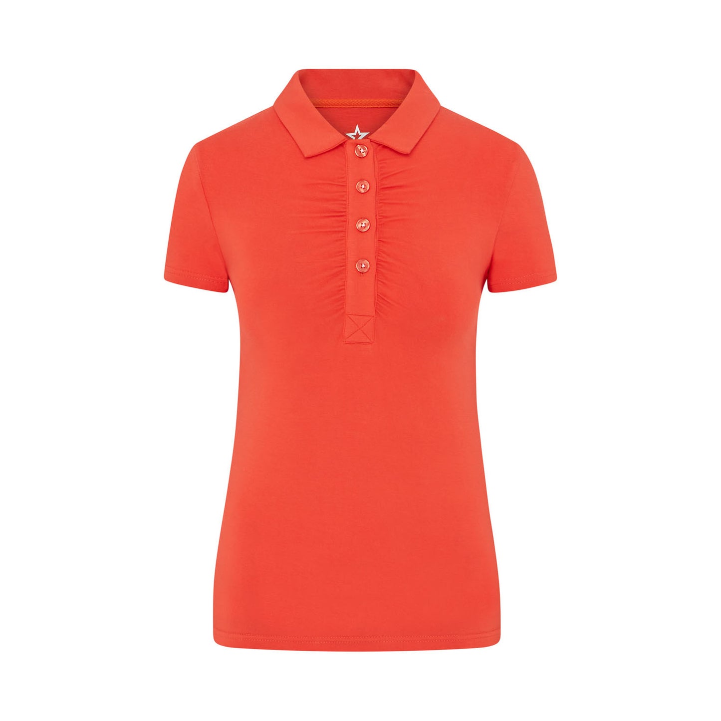 Swing Out Sister Ladies Ultra-Soft Stretch Short Sleeve Polo in Mandarin