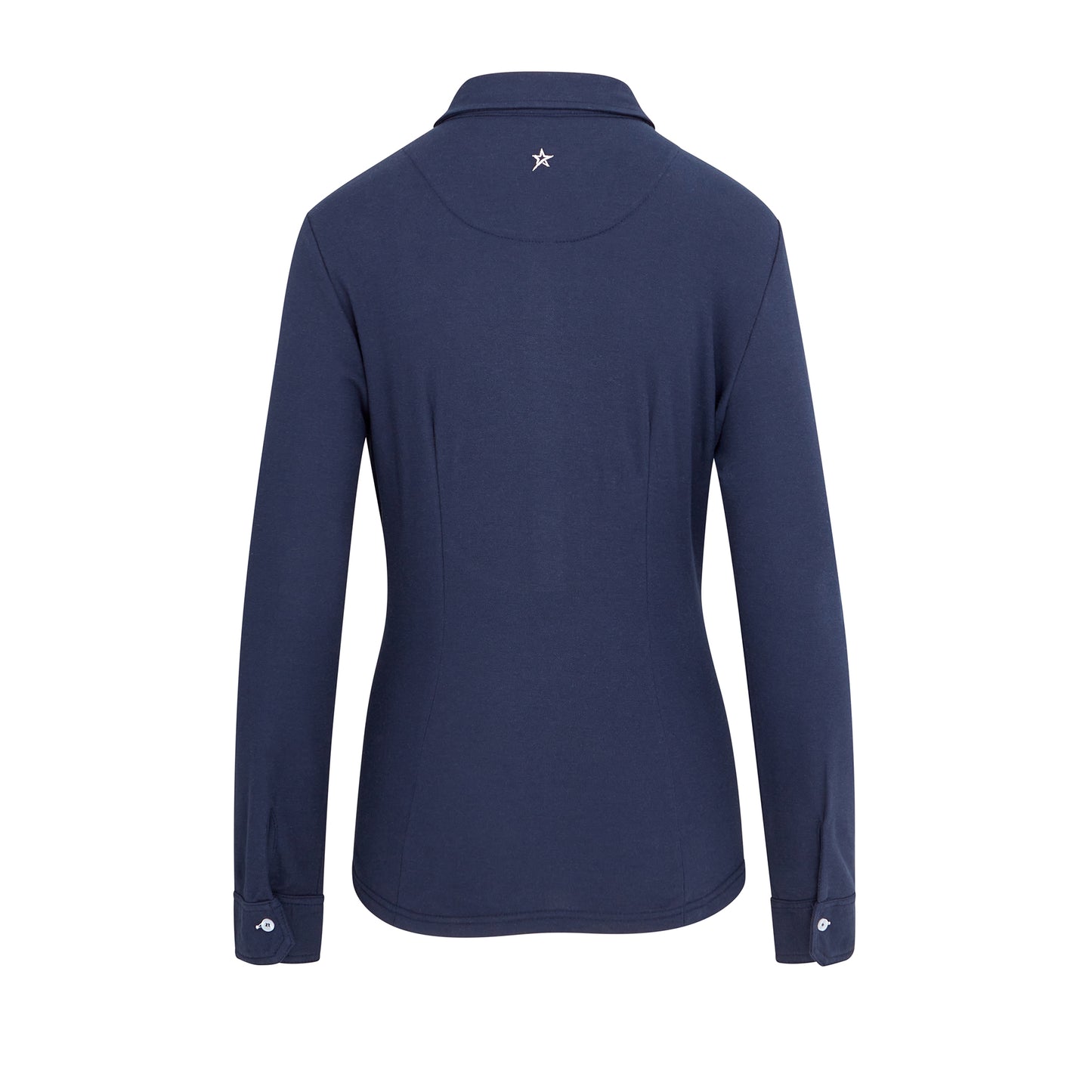 Swing Out Sister Ladies Long Sleeve Polo Shirt with Soft Cotton Finish in Navy Blue