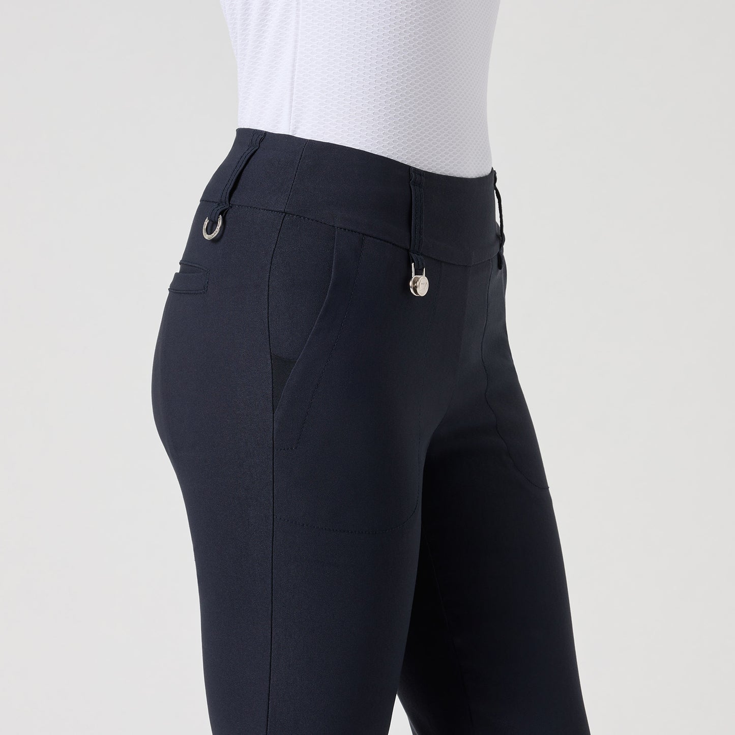 Daily Sports Ladies Pull-On Ankle Trousers with Super-Stretch Finish in Navy