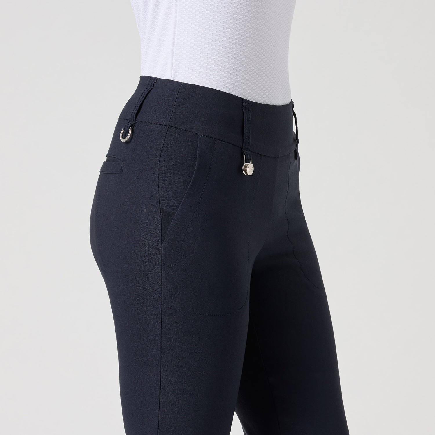 Daily Sports Ladies Pull-On Ankle Trousers with Super-Stretch Finish in Navy