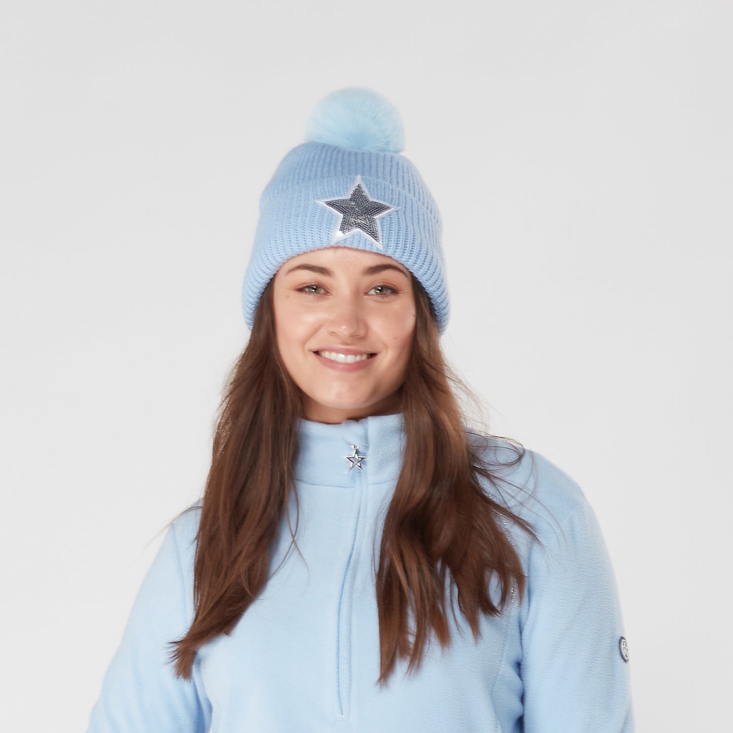 Swing Out Sister Ladies Fleece Lined Star Bobble Hat 