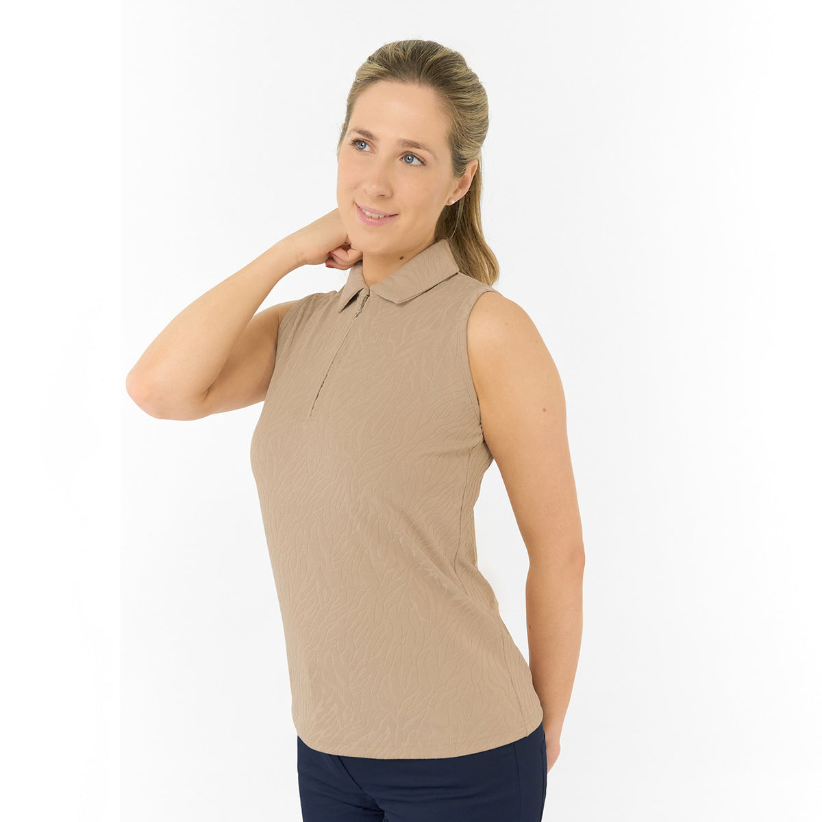 Pure Golf Ladies Textured Sleeveless Polo