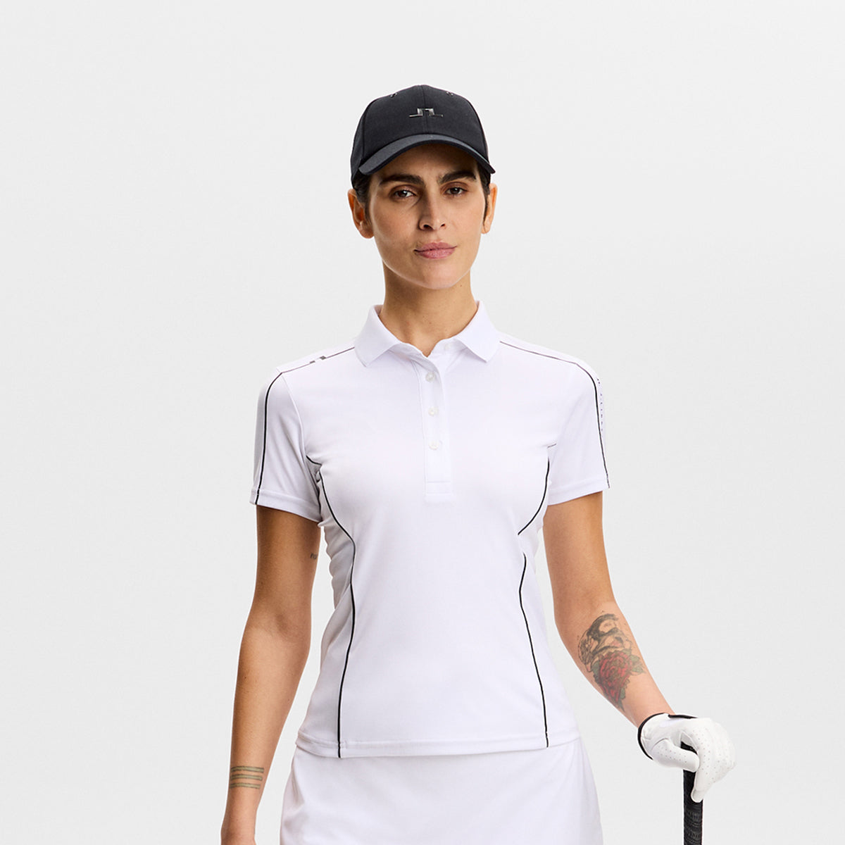 J.Lindeberg Ladies Short Sleeve Polo for Sophisticated Style with Athletic Performance