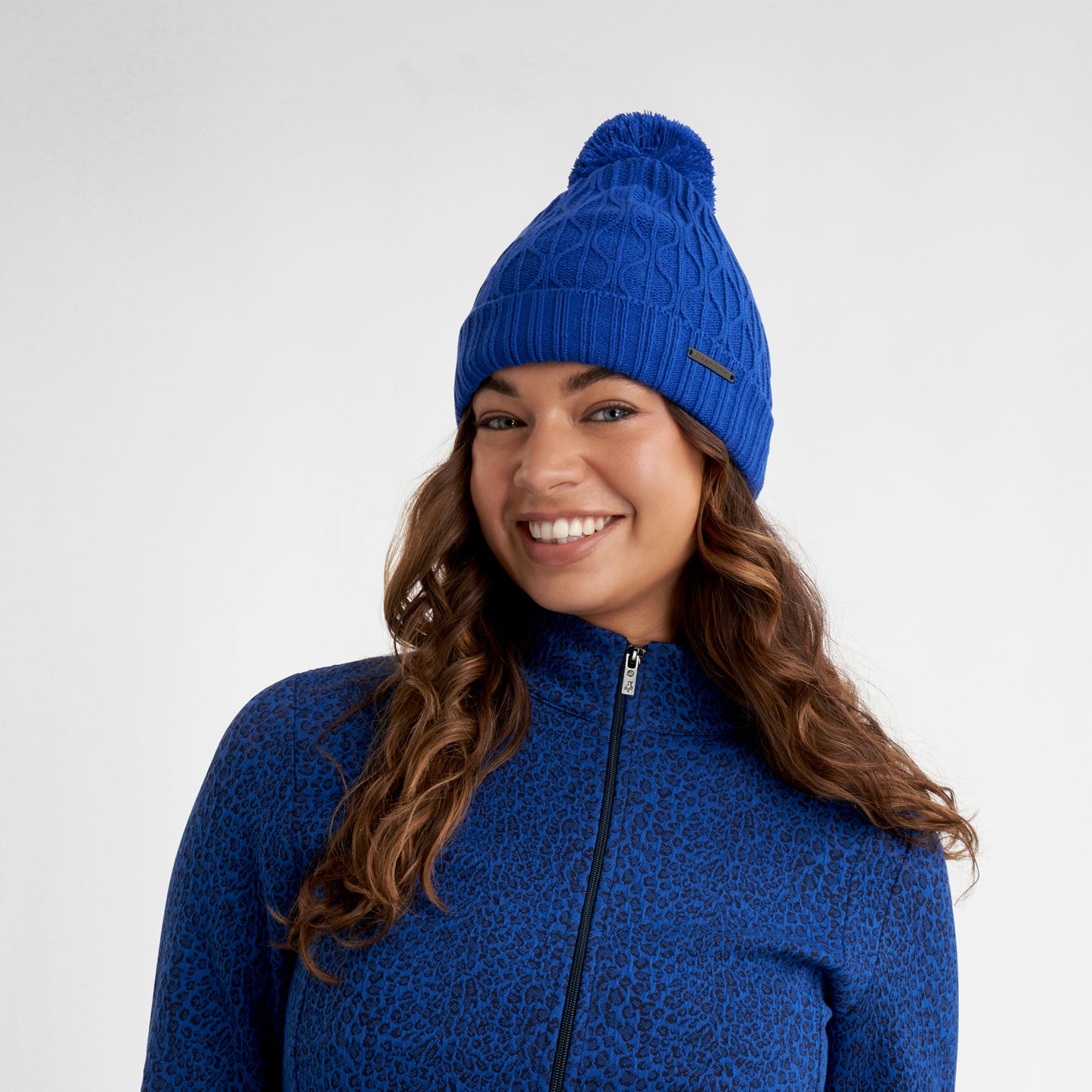 Green Lamb Ladies Fleece Lined Knitted Bobble Hat