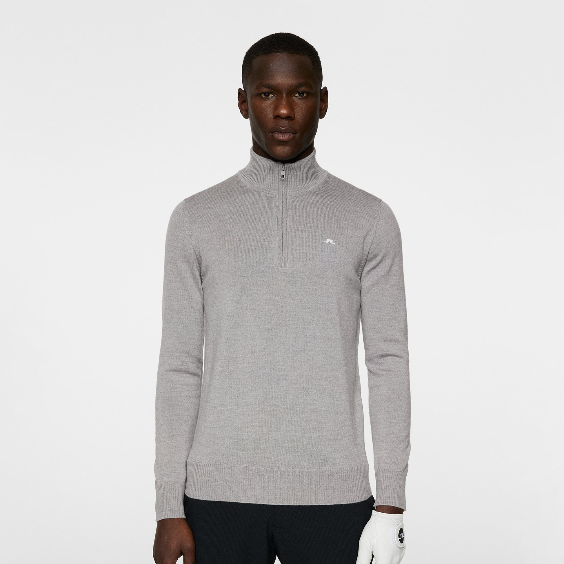 J.Lindeberg Mens Merino Zip-Neck Sweater