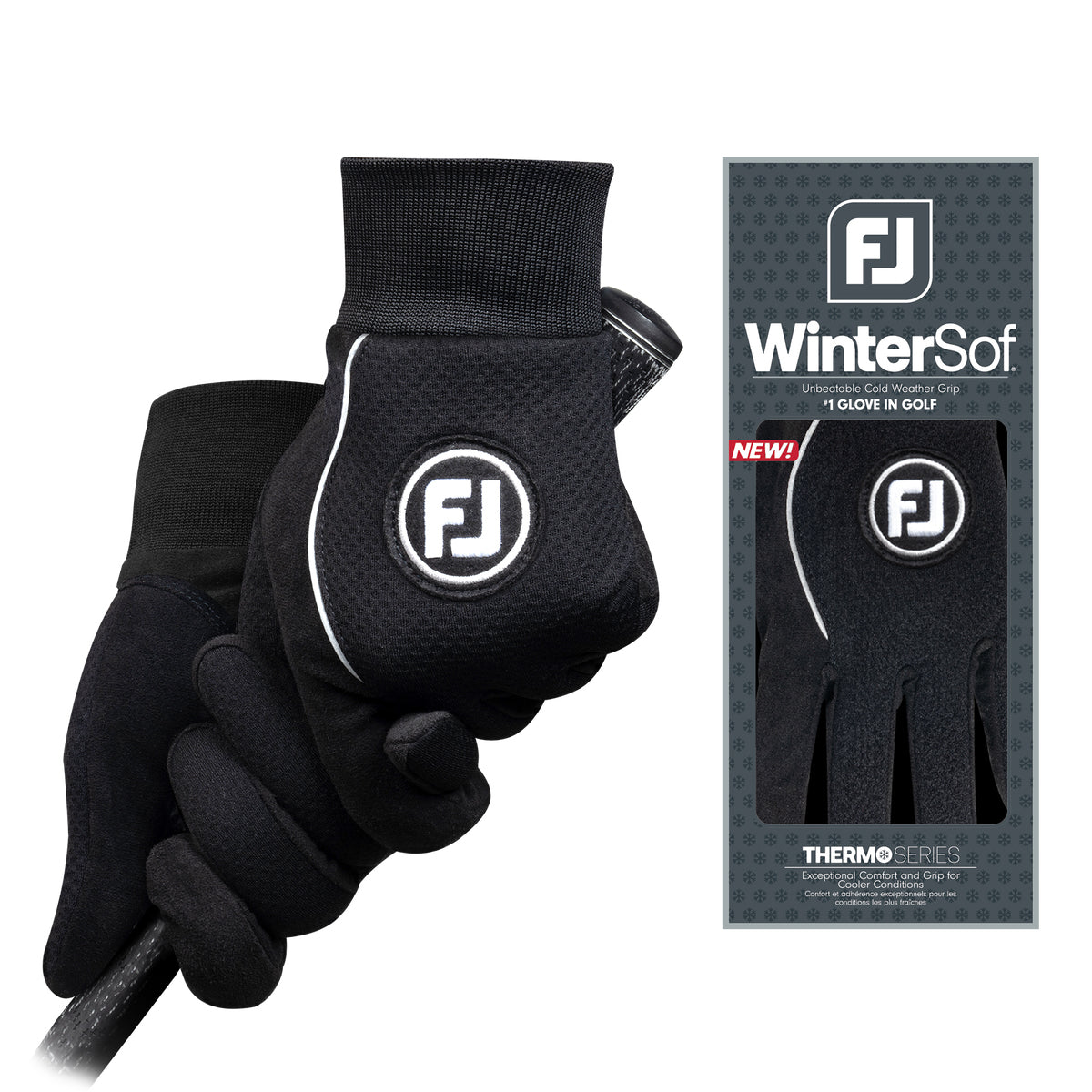 FootJoy Women's Windproof Fleece Backed Pair of Golf Gloves in Black