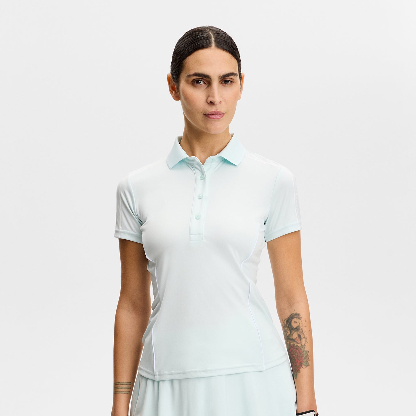 J.Lindeberg Ladies Short Sleeve Polo for Sophisticated Style with Athletic Performance