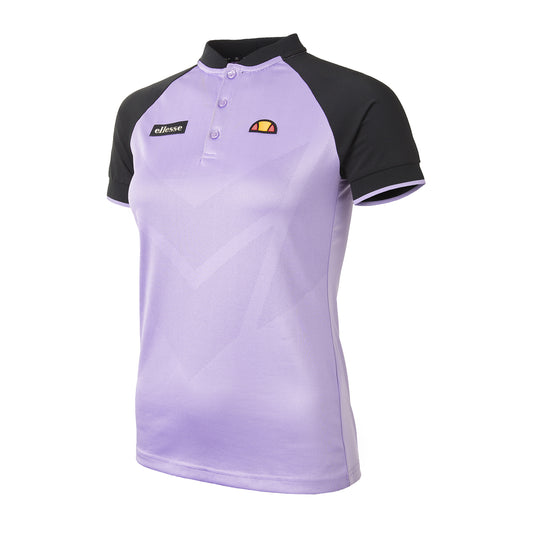 Ellesse Ladies Colour Block Short Sleeve Polo Shirt in Light Purple