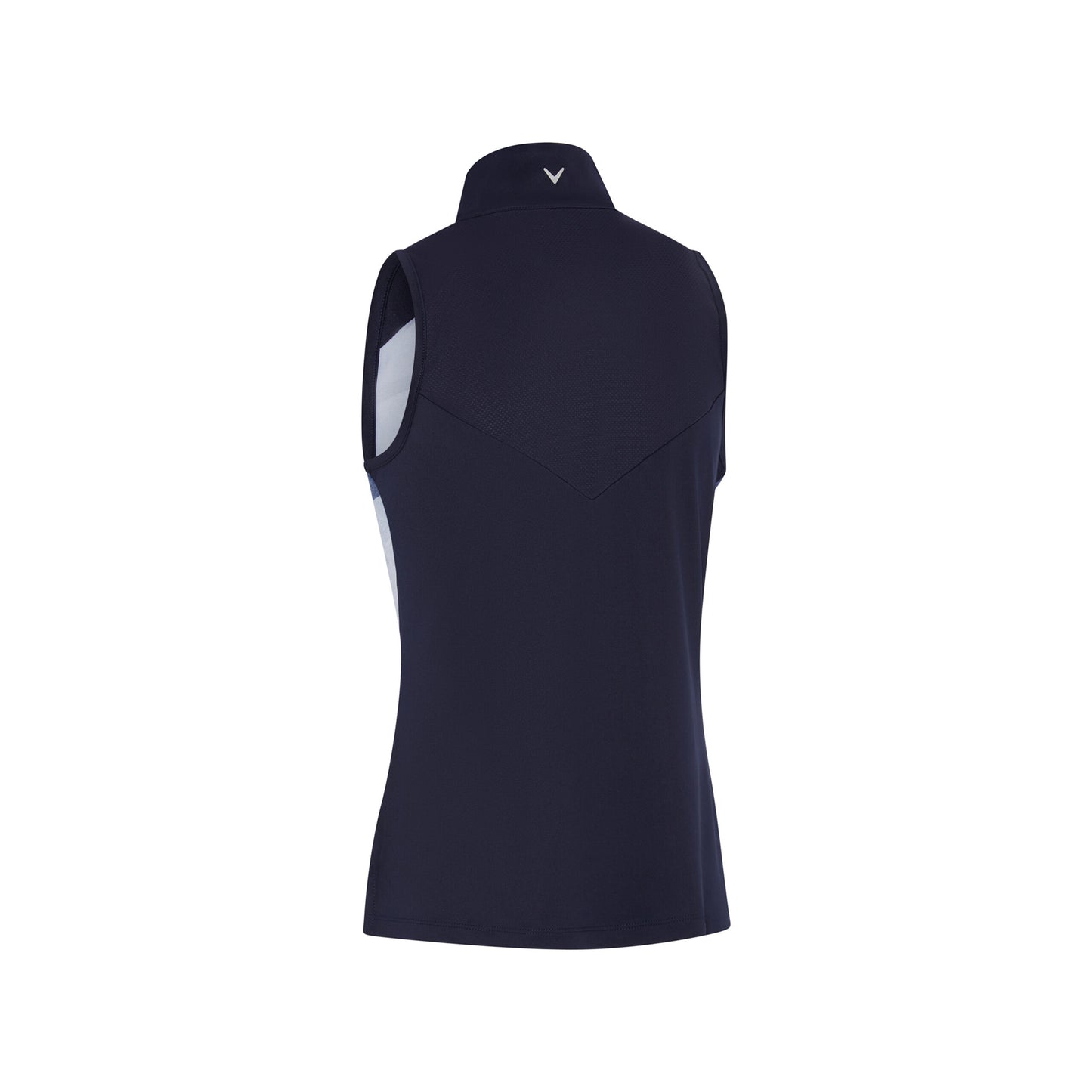 Callaway Ladies Peacoat Blue Gradient Wave Sleeveless Golf Polo with Zip Neck