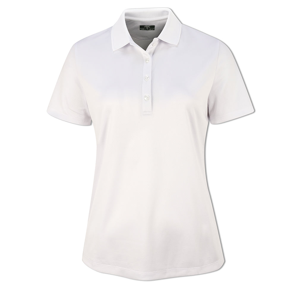 Callaway Ladies Short Sleeve Swing Tech Polo with Opti-Dri in Bright White