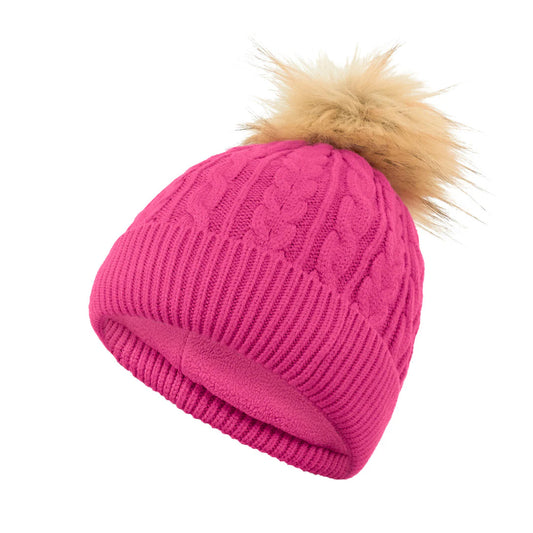 Surprizeshop Ladies Fleece Lined Waterproof Bobble Hat