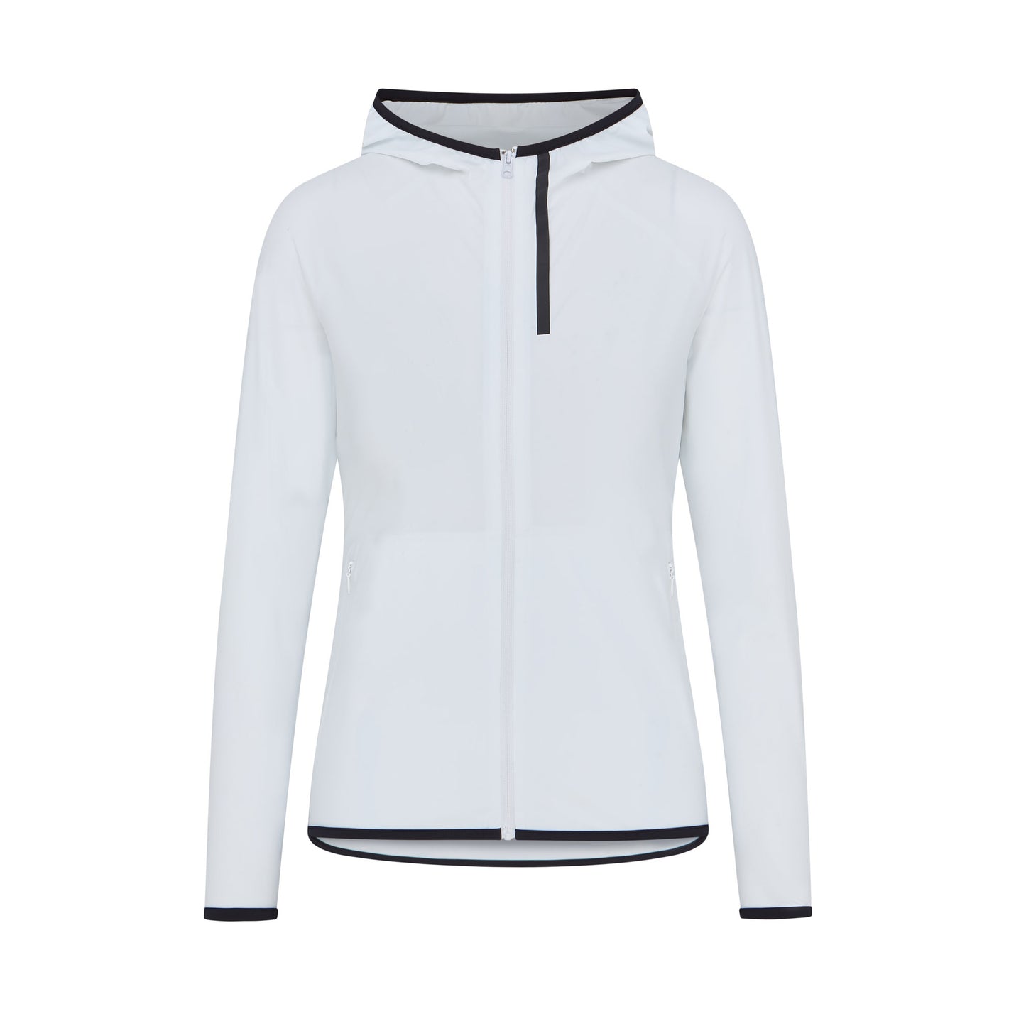 Swing Out Sister Ladies White Ultra-Lightweight Hooded Jacket