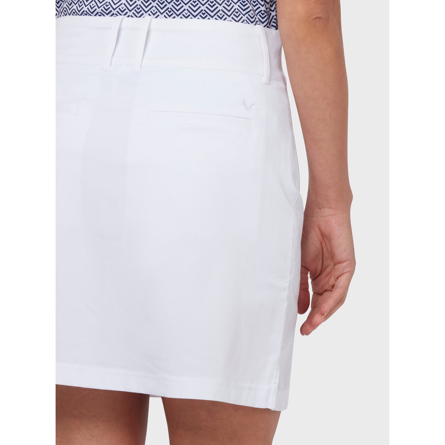 Callaway Ladies Longer Length Skort with Stretch in Brilliant White